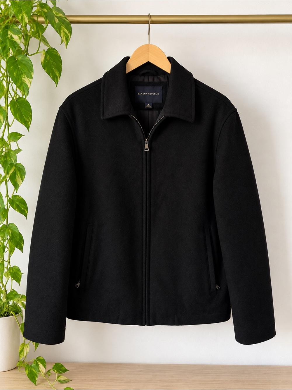 Banana Republic Men’s Black Wool Cashmere Blend Jacket Size S